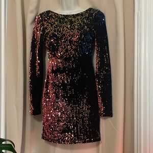 Motel Rocks Sequin Long Sleeve Dress size XS